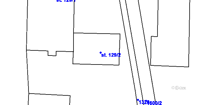 Parcela st. 129/2 v KÚ Mezina, Katastrální mapa