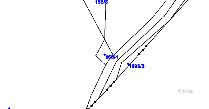 Parcela st. 160/4 v KÚ Mezina, Katastrální mapa