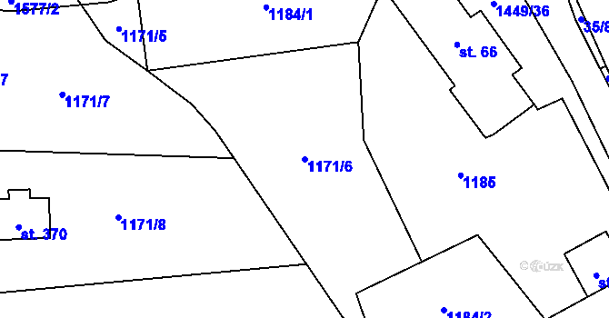 Parcela st. 1171/6 v KÚ Mezina, Katastrální mapa