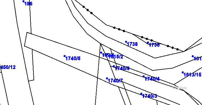 Parcela st. 162/4 v KÚ Mezina, Katastrální mapa