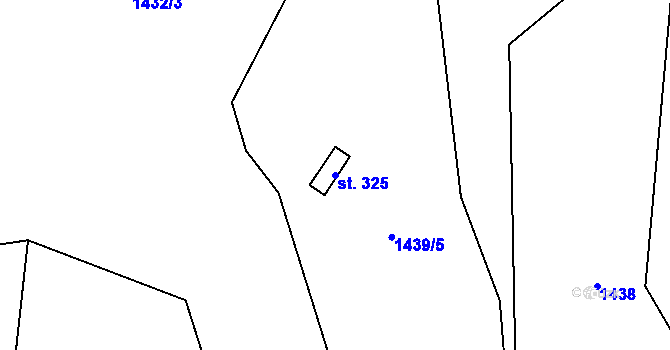 Parcela st. 325 v KÚ Mezina, Katastrální mapa