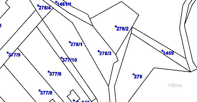Parcela st. 278/3 v KÚ Mezina, Katastrální mapa
