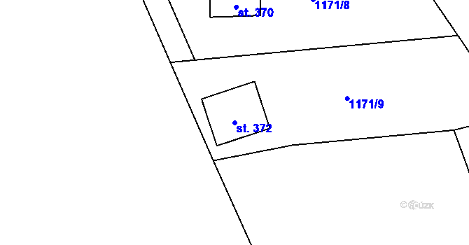 Parcela st. 372 v KÚ Mezina, Katastrální mapa