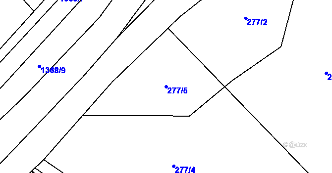 Parcela st. 277/5 v KÚ Mezina, Katastrální mapa