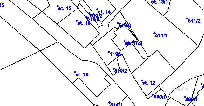 Parcela st. 17/1 v KÚ Meziříčko u Letovic, Katastrální mapa