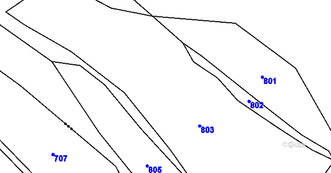 Parcela st. 11/1 v KÚ Meziříčko u Letovic, Katastrální mapa