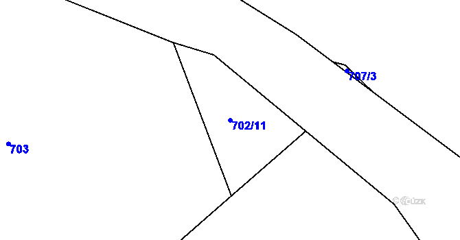 Parcela st. 702/11 v KÚ Meziříčko u Letovic, Katastrální mapa