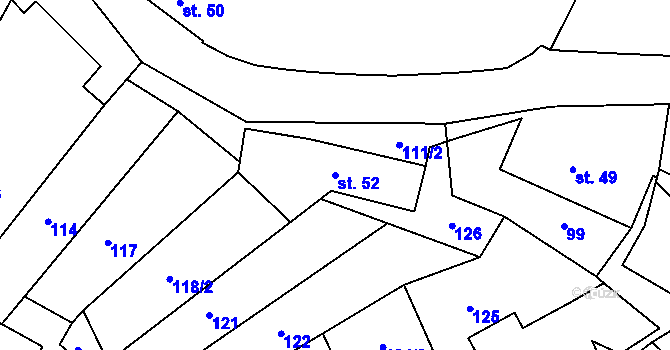 Parcela st. 52 v KÚ Meziříčko u Jihlavy, Katastrální mapa