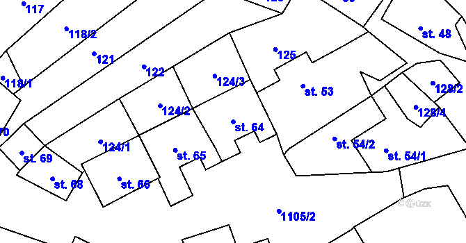 Parcela st. 64 v KÚ Meziříčko u Jihlavy, Katastrální mapa