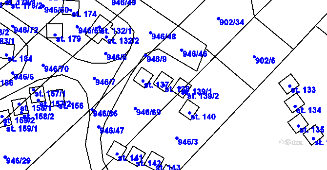 Parcela st. 138 v KÚ Meziříčko u Jihlavy, Katastrální mapa
