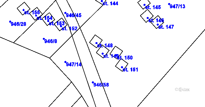 Parcela st. 149 v KÚ Meziříčko u Jihlavy, Katastrální mapa