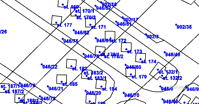 Parcela st. 178/1 v KÚ Meziříčko u Jihlavy, Katastrální mapa