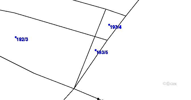 Parcela st. 193/5 v KÚ Meziříčko u Jihlavy, Katastrální mapa
