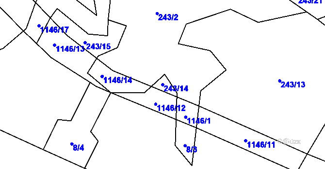 Parcela st. 243/14 v KÚ Meziříčko u Jihlavy, Katastrální mapa