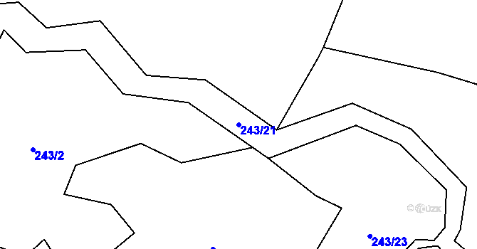 Parcela st. 243/21 v KÚ Meziříčko u Jihlavy, Katastrální mapa