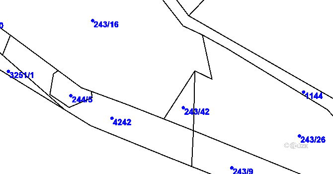 Parcela st. 243/24 v KÚ Meziříčko u Jihlavy, Katastrální mapa