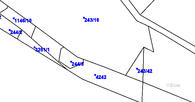 Parcela st. 243/25 v KÚ Meziříčko u Jihlavy, Katastrální mapa