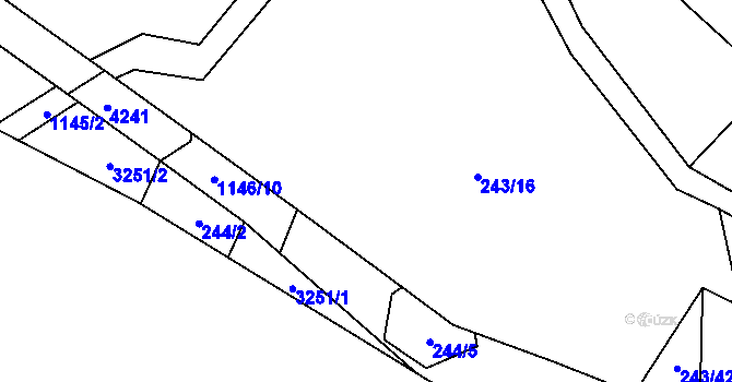 Parcela st. 243/33 v KÚ Meziříčko u Jihlavy, Katastrální mapa