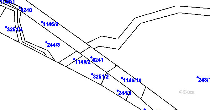 Parcela st. 243/40 v KÚ Meziříčko u Jihlavy, Katastrální mapa