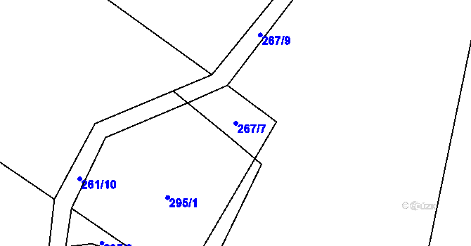 Parcela st. 267/7 v KÚ Meziříčko u Jihlavy, Katastrální mapa