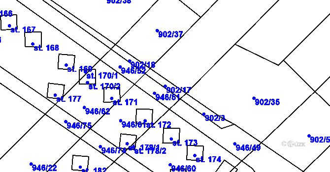Parcela st. 902/17 v KÚ Meziříčko u Jihlavy, Katastrální mapa