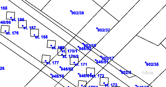 Parcela st. 902/18 v KÚ Meziříčko u Jihlavy, Katastrální mapa