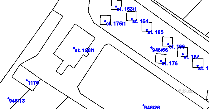Parcela st. 946/27 v KÚ Meziříčko u Jihlavy, Katastrální mapa