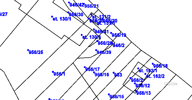Parcela st. 946/39 v KÚ Meziříčko u Jihlavy, Katastrální mapa
