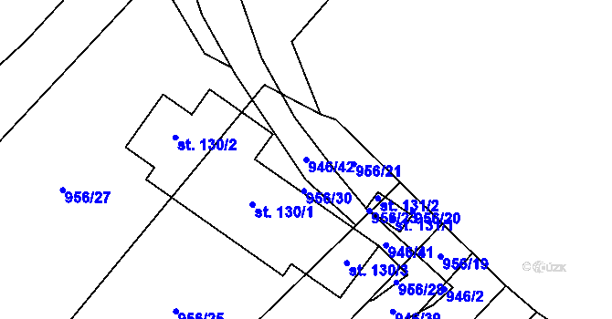 Parcela st. 946/42 v KÚ Meziříčko u Jihlavy, Katastrální mapa