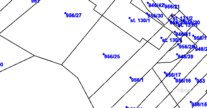 Parcela st. 956/25 v KÚ Meziříčko u Jihlavy, Katastrální mapa