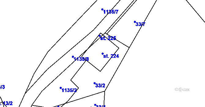 Parcela st. 224 v KÚ Meziříčko u Jihlavy, Katastrální mapa