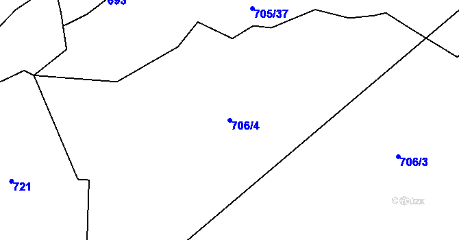 Parcela st. 706/4 v KÚ Meziříčko u Jihlavy, Katastrální mapa