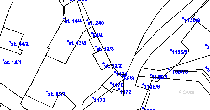 Parcela st. 238 v KÚ Meziříčko u Jihlavy, Katastrální mapa
