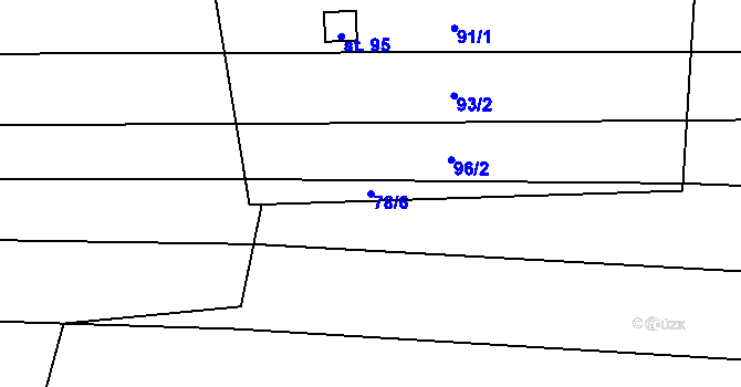 Parcela st. 78/6 v KÚ Mezná u Pelhřimova, Katastrální mapa