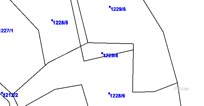 Parcela st. 1229/8 v KÚ Mezná u Pelhřimova, Katastrální mapa