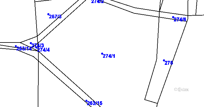 Parcela st. 274/1 v KÚ Vratišov u Mezné, Katastrální mapa