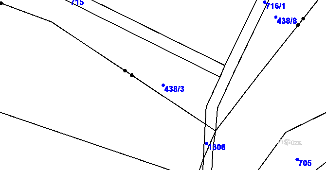 Parcela st. 438/3 v KÚ Lažany u Mezna, Katastrální mapa
