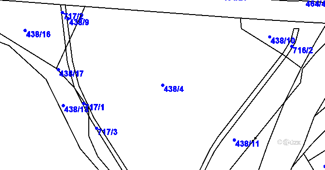 Parcela st. 438/4 v KÚ Lažany u Mezna, Katastrální mapa