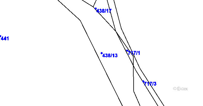 Parcela st. 438/13 v KÚ Lažany u Mezna, Katastrální mapa