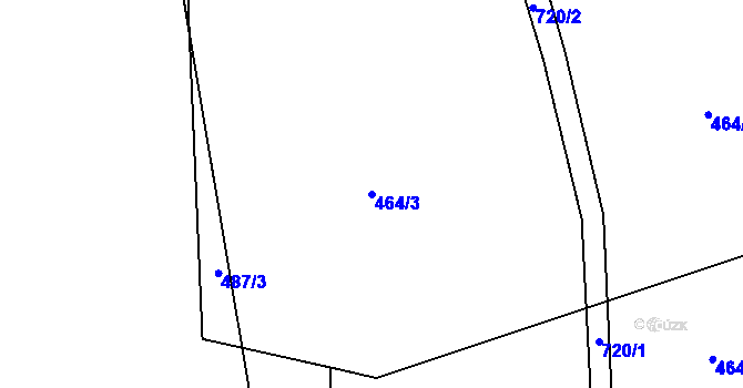 Parcela st. 464/3 v KÚ Lažany u Mezna, Katastrální mapa