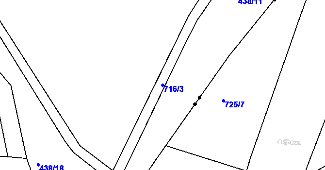 Parcela st. 716/3 v KÚ Lažany u Mezna, Katastrální mapa