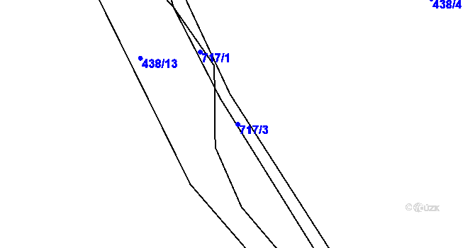 Parcela st. 717/3 v KÚ Lažany u Mezna, Katastrální mapa