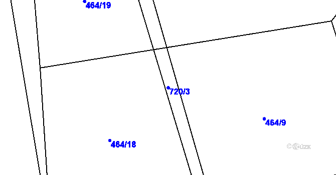 Parcela st. 720/3 v KÚ Lažany u Mezna, Katastrální mapa