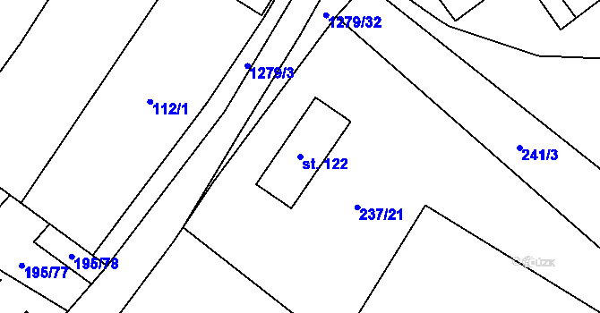 Parcela st. 122 v KÚ Mezno, Katastrální mapa