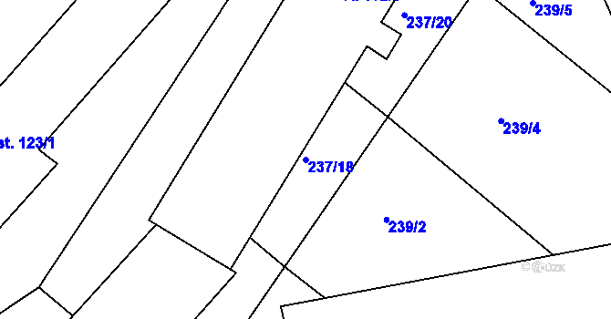 Parcela st. 237/18 v KÚ Mezno, Katastrální mapa