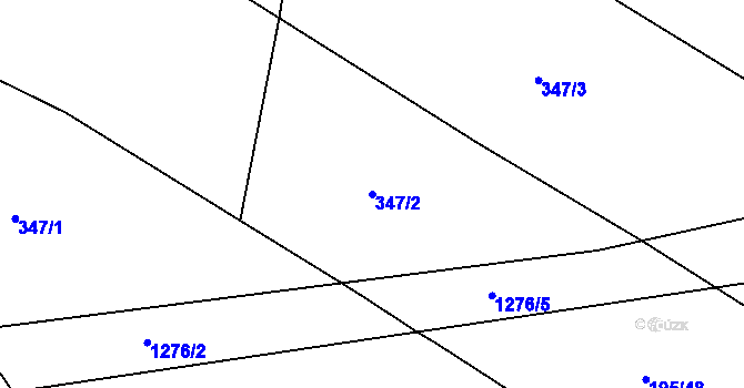 Parcela st. 347/2 v KÚ Mezno, Katastrální mapa