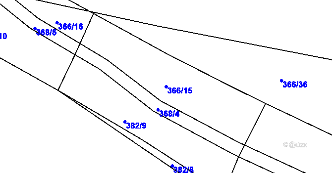 Parcela st. 366/15 v KÚ Mezno, Katastrální mapa