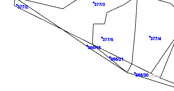 Parcela st. 366/18 v KÚ Mezno, Katastrální mapa