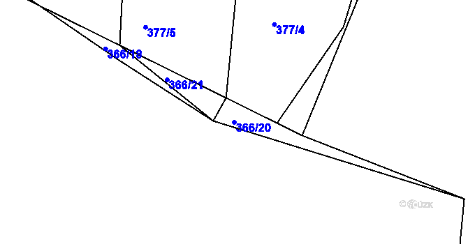 Parcela st. 366/20 v KÚ Mezno, Katastrální mapa