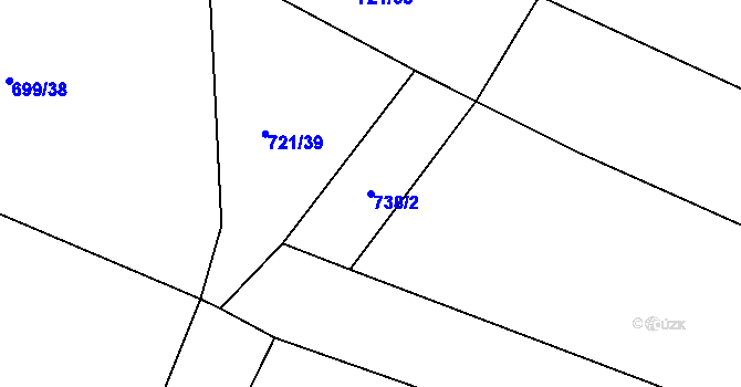 Parcela st. 738/2 v KÚ Mezno, Katastrální mapa